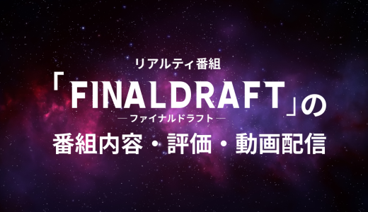 リアリティ番組「ファイナルドラフト」の番組内容・評価・動画配信